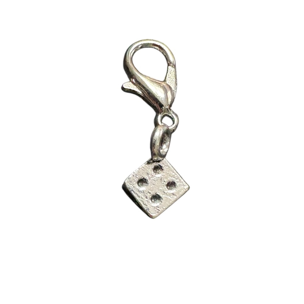 Silver Dice Charm Pendant